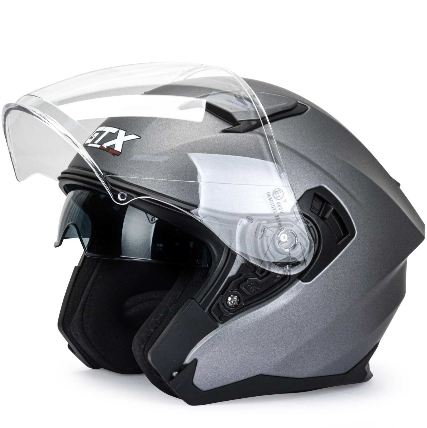 Шлем мото открытый GTX 885-1 №1 (XL) GREY